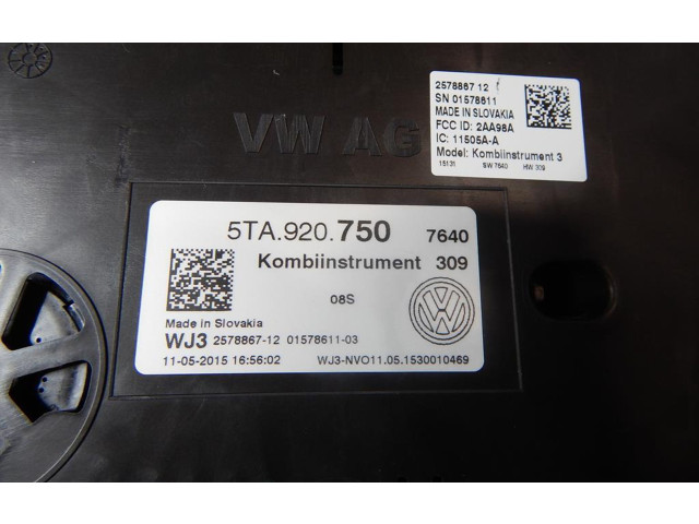Панель приборов 5TA920750   Volkswagen Touran III       