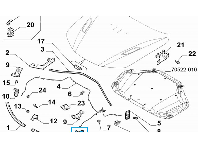 Замок капота 50563897, 50547305   Alfa Romeo Stelvio