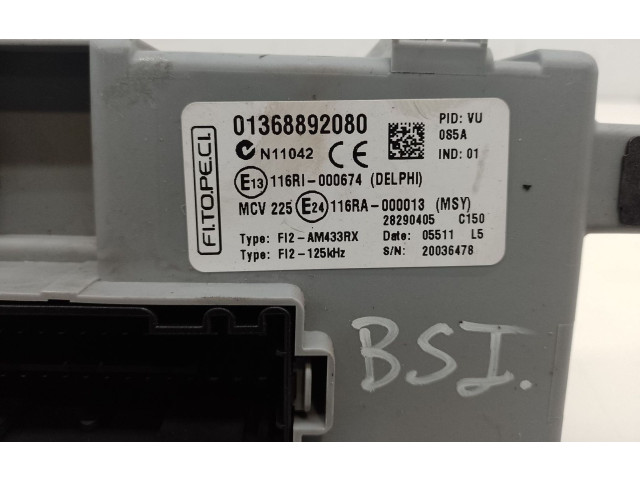 Pojistková skříňka Řídící jednotka BSM 01368892080, 01368892080   Peugeot Bipper 2011