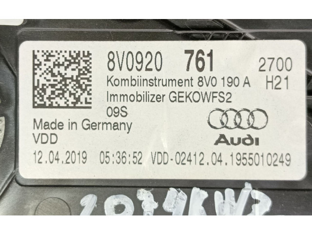 Панель приборов 8V0920761, 8V0190AH21   Audi Q2 -       