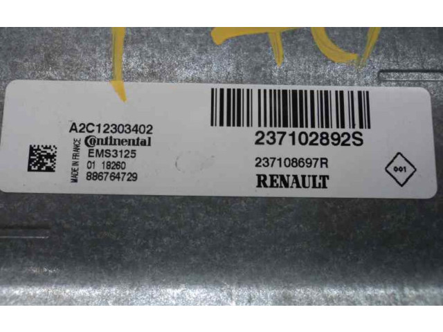 Блок управления двигателем Блок управления 237108697R   Renault Sandero I