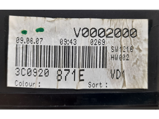 Панель приборов 3C0920871E   Volkswagen PASSAT B6       
