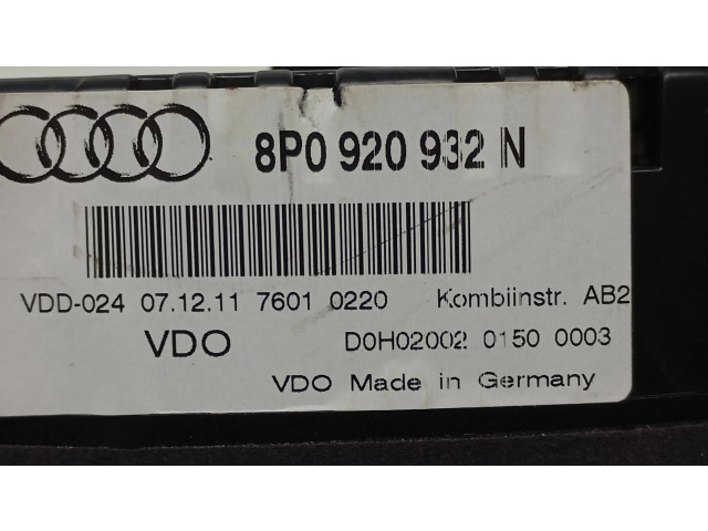 Панель приборов 8P0920932N, 110080426001   Audi A3 S3 A3 Sportback 8P       