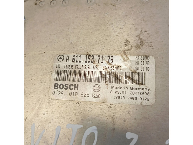Řídící jednotka A6111537179, 28RTE000   Mercedes-Benz Vito Viano W638 2001