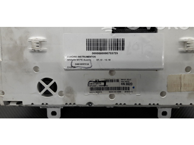 Přístrojová deska  Nissan Note (E12) 2014 248103VV1A  