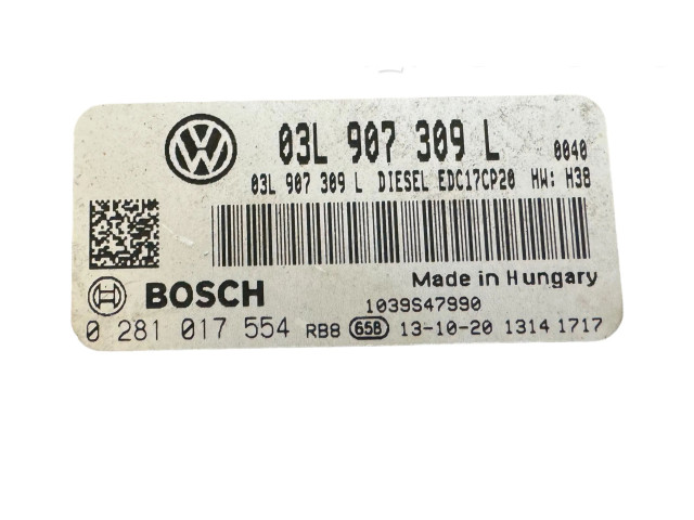 Řídící jednotka 03L907309L, 0281017554   Volkswagen Transporter - Caravelle T6 2017