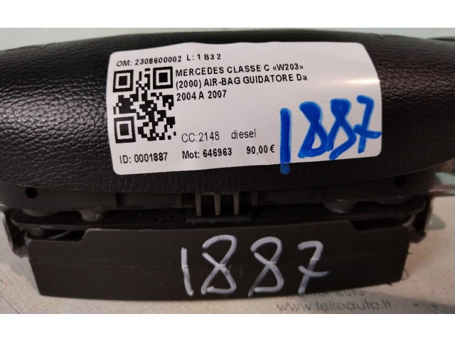 Подушка безопасности водителя 2308600002, 2308600002   Mercedes-Benz CLK A209 C209