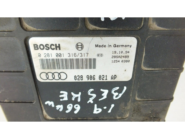 Блок управления двигателя 028906021AP, 28SA2489   Audi 80 90 S2 B4