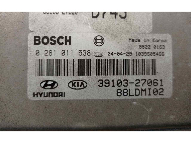 Řídící jednotka 3910327061, 0281011538   KIA Cerato 2004