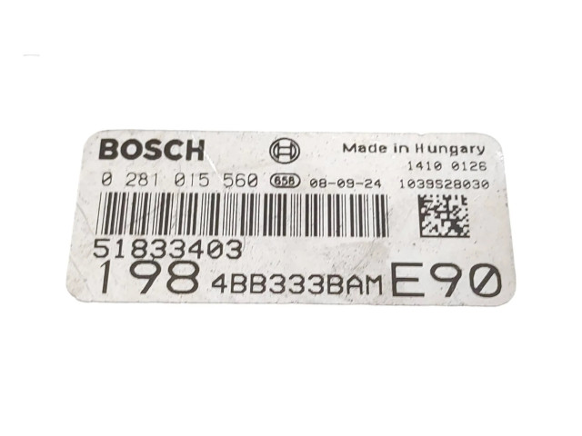 Řídící jednotka 0281015560, 51833403   Fiat Bravo 2009