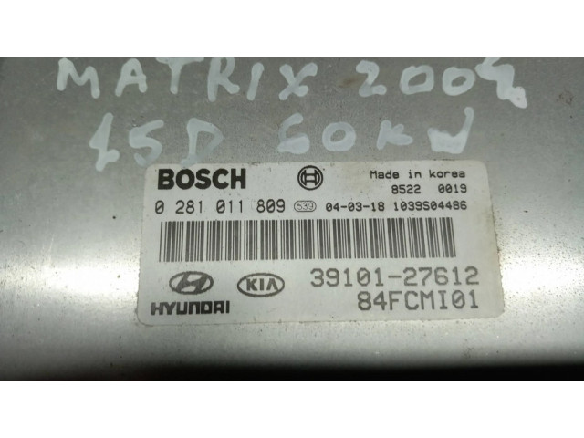 Блок управления двигателя 3910127610, 0281011809   Hyundai Matrix
