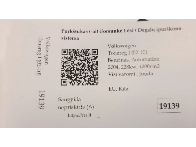 Vstřikovač 077133551M, 0280155921   Volkswagen Touareg I  pro benzínový motor 4.2  