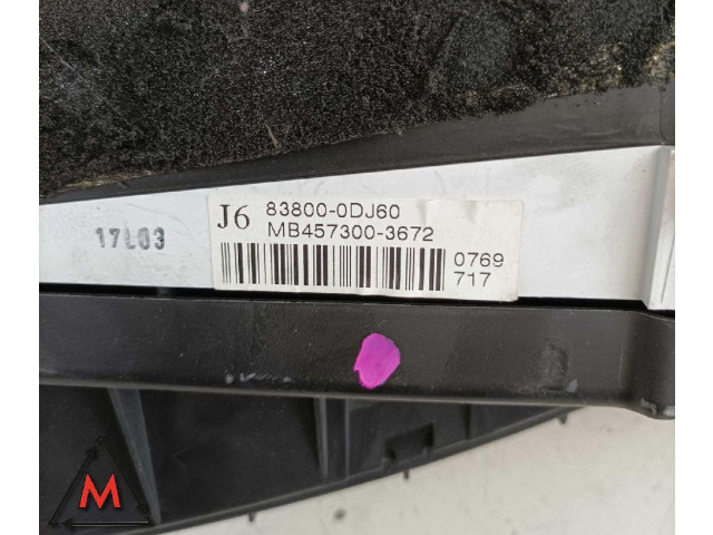 Přístrojová deska  Toyota Yaris 2005 83800, MB457300-3672  