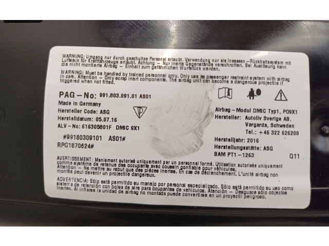 Боковая подушка безопасности 99180309101   Porsche 911 991