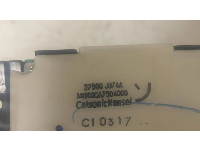 Блок управления климат-контролем 27500JB74A, 02000A7504000   Nissan X-Trail T31