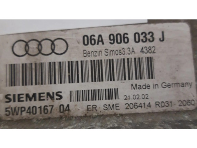 Блок управления двигателя 06A906033J, 5WP4016704   Audi A3 S3 8L