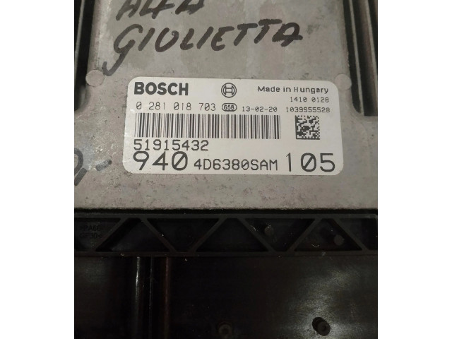Řídící jednotka 0281018703   Alfa Romeo Giulietta 2015