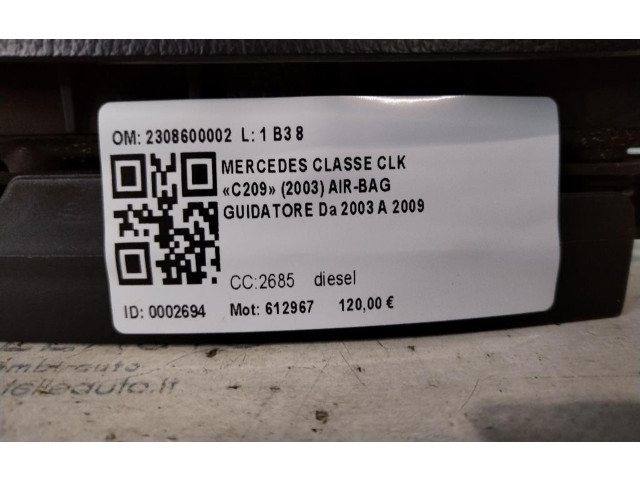 Подушка безопасности водителя 2308600002, 2308600002   Mercedes-Benz CLK A209 C209