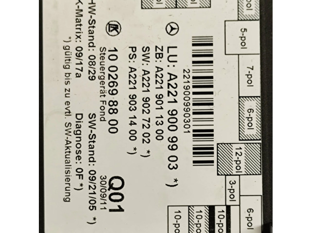 Блок управления A2219027202, A2219009903   Mercedes-Benz S W221