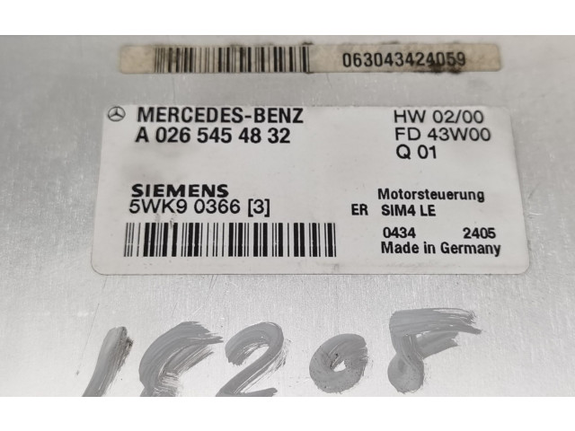 Блок управления двигателя A0265454832   Mercedes-Benz CLK A208 C208