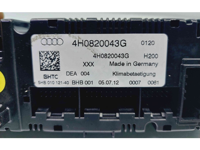 Блок управления климат-контролем 4H0820043G   Audi A8 S8 D4 4H