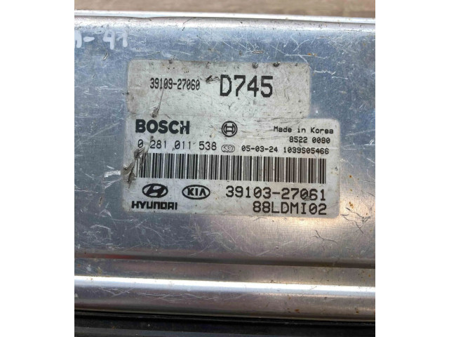 Řídící jednotka 3910327061, 0281011538   KIA Cerato 2000