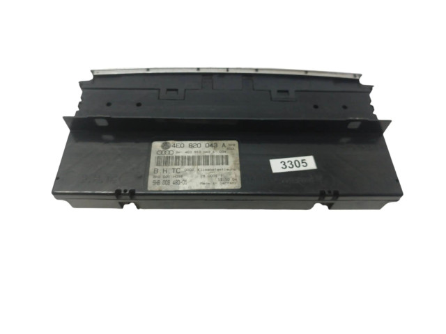 Блок управления климат-контролем 4E0820043A, 4E0910043A   Audi A8 S8 D3 4E