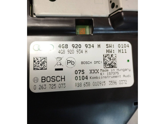 Přístrojová deska  Audi A7 S7 4G 2016 4G8920934H, 0263725073  