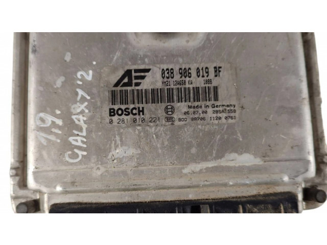 Блок управления двигателя 038906019BF, 0281010221   Ford Galaxy