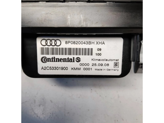 Блок управления климат-контролем 8P0820043BH, A2C53301900   Audi A3 S3 8P