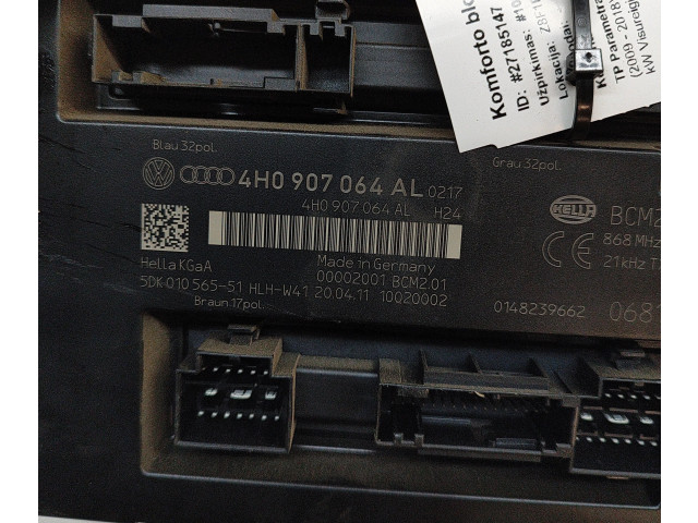 Pojistková skříňka Модуль кузова 4H0907064AL, 5DK010565   Volkswagen Touareg II 2011