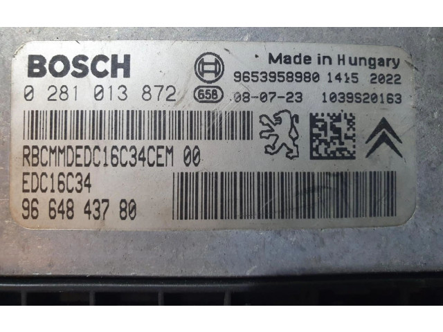 Řídící jednotka 9664843780   Peugeot 207 