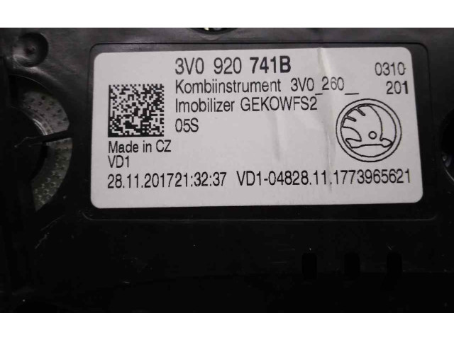Přístrojová deska  Skoda Superb B8 (3V) 2018 3V0920741B, A2C53427456  
