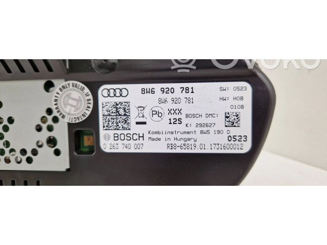 Přístrojová deska  Audi A5 2017 8W6920781  