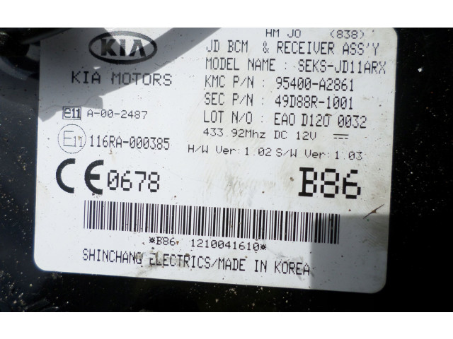 Pojistková skříňka Řídící jednotka BSM 95400A2861   KIA Ceed 2012