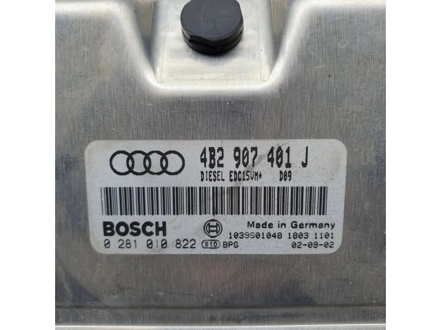 Блок управления двигателя 4B2907401J, 0281010822   Audi A6 S6 C5 4B