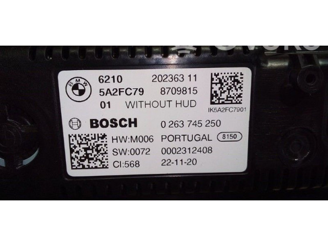 Přístrojová deska  BMW 3 G20 G21 2021 621020236311, 0263745250  