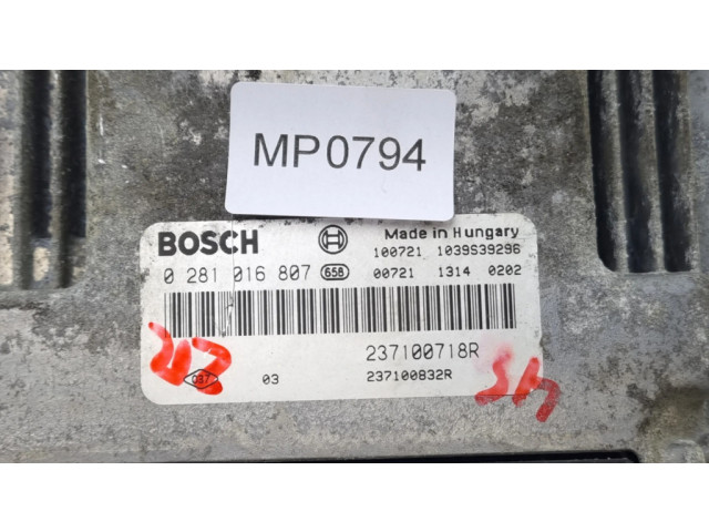 Řídící jednotka 0281016807, 237100718R   Renault Trafic II (X83) 2002