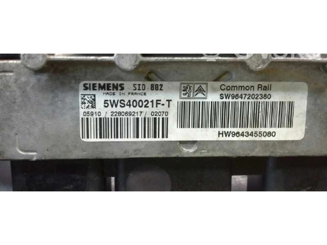 Блок управления двигателя 5WS40021F-T, SIEMENS   Citroen C3 Pluriel