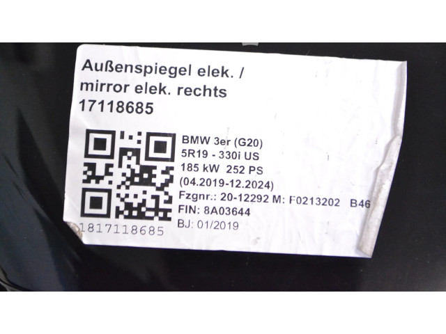 Zpětné zrcátko pravé BMW 3 G20 G21 2019  6914066  
