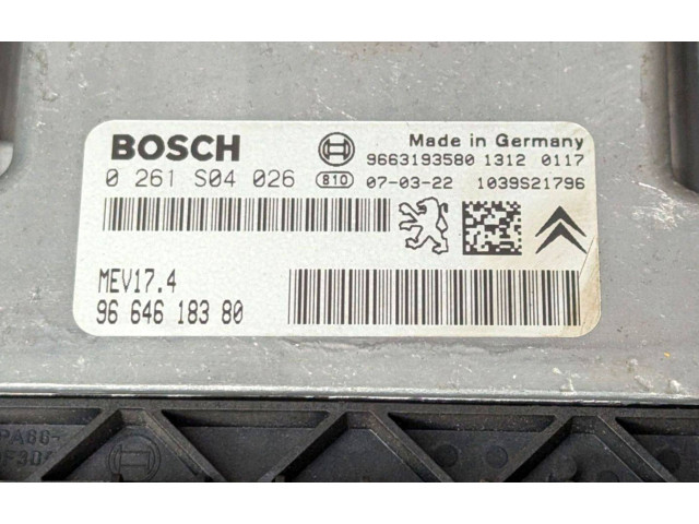 Комплект блоков управления 0261S04026, 9664618380   Peugeot 207 CC