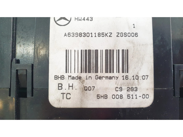Блок управления климат-контролем A6398301185, 5HB00851100   Mercedes-Benz Vito Viano W639