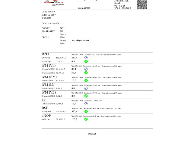 Vstřikovač A6400700787, A6400700787   Smart ForFour I     