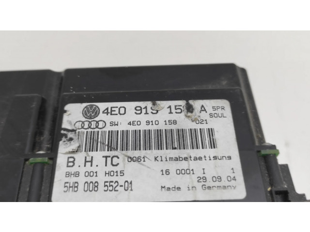Блок управления климат-контролем 4E0910158   Audi A8 S8 D3 4E
