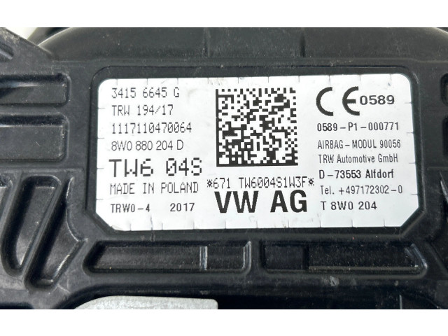 Подушка безопасности пассажира 8W0880204D, 34156645G   Audi S5 F5