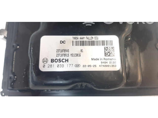 Блок управления двигателя 0281039177, 237107894S   Renault Express