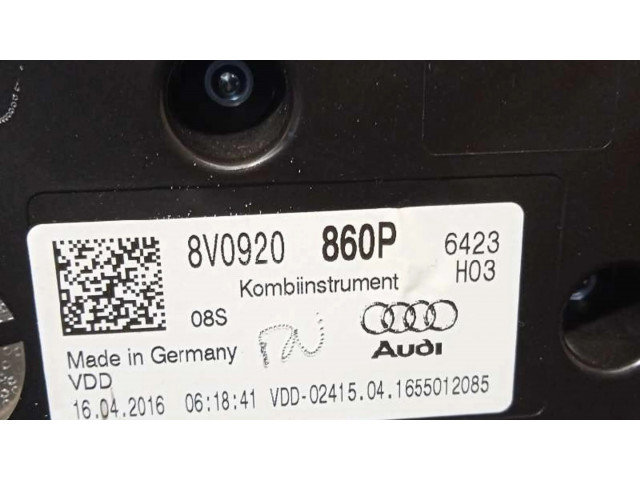 Панель приборов 8V0920860P   Audi A3 S3 8V       