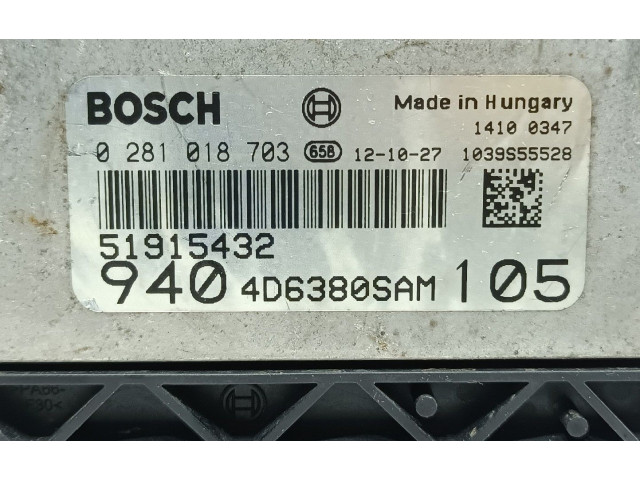 Řídící jednotka 51915432, 0281018703   Alfa Romeo Giulietta 2013