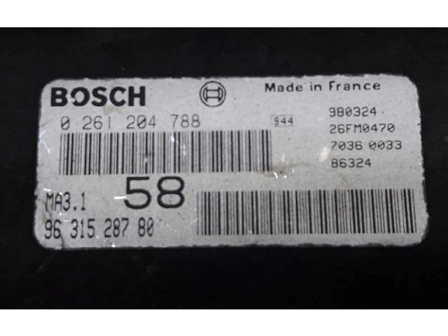 Řídící jednotka 9631528780, MA3.12222DL   Peugeot 106 1996