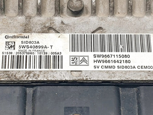 Блок управления двигателя 5WS40899A, 9667115080   Fiat Scudo